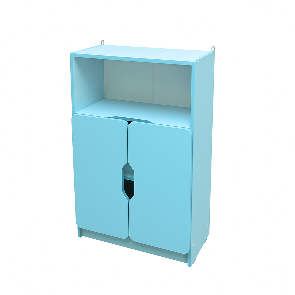 Дитяча шафа "В зоопарку" елемент №3, напівзакрита з 2-ма полицями, ЛЕЛЕКА, 600х300х950 мм.